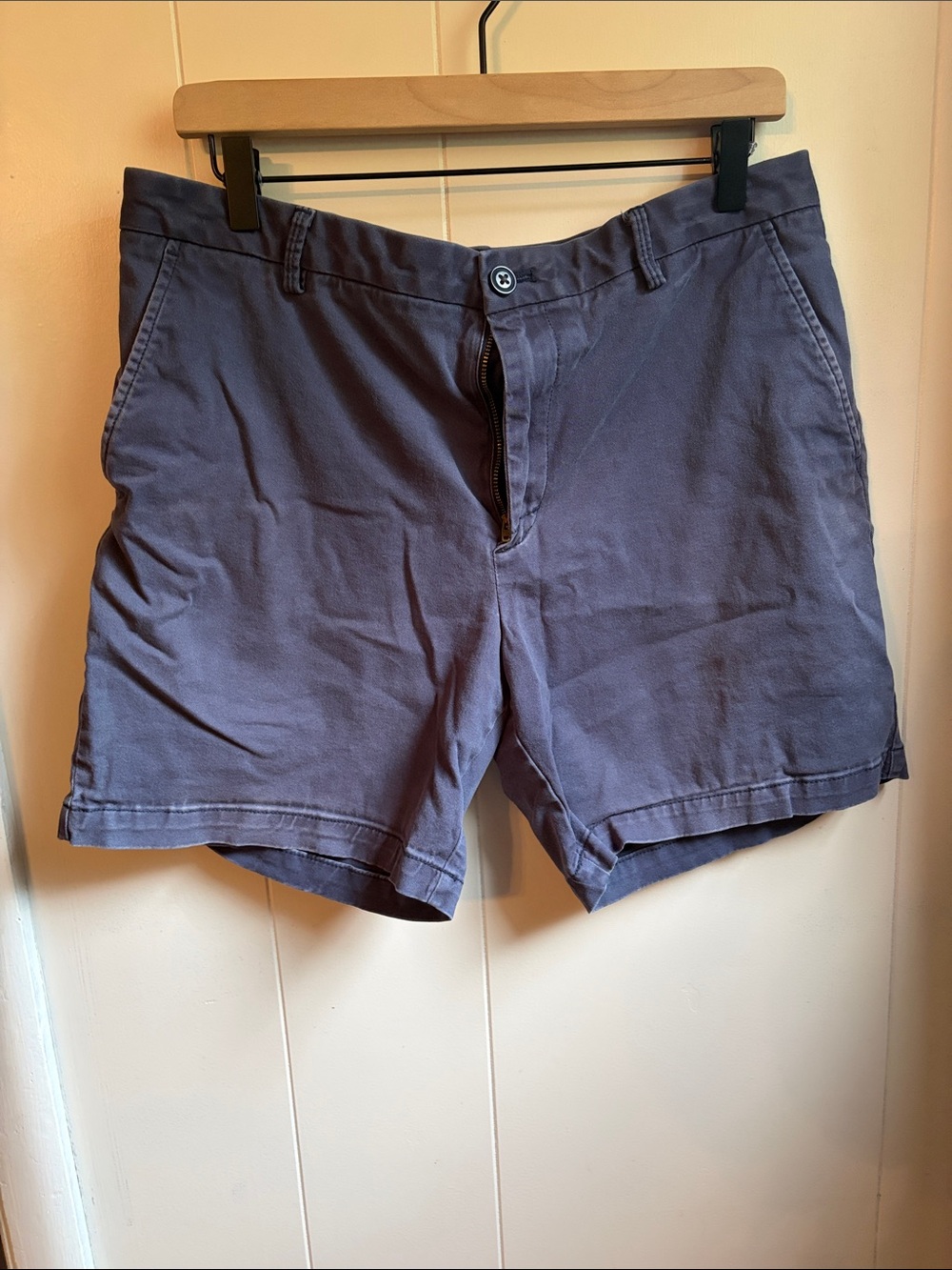 Izod Men's Slate Blue Flat-Front Cotton Shorts